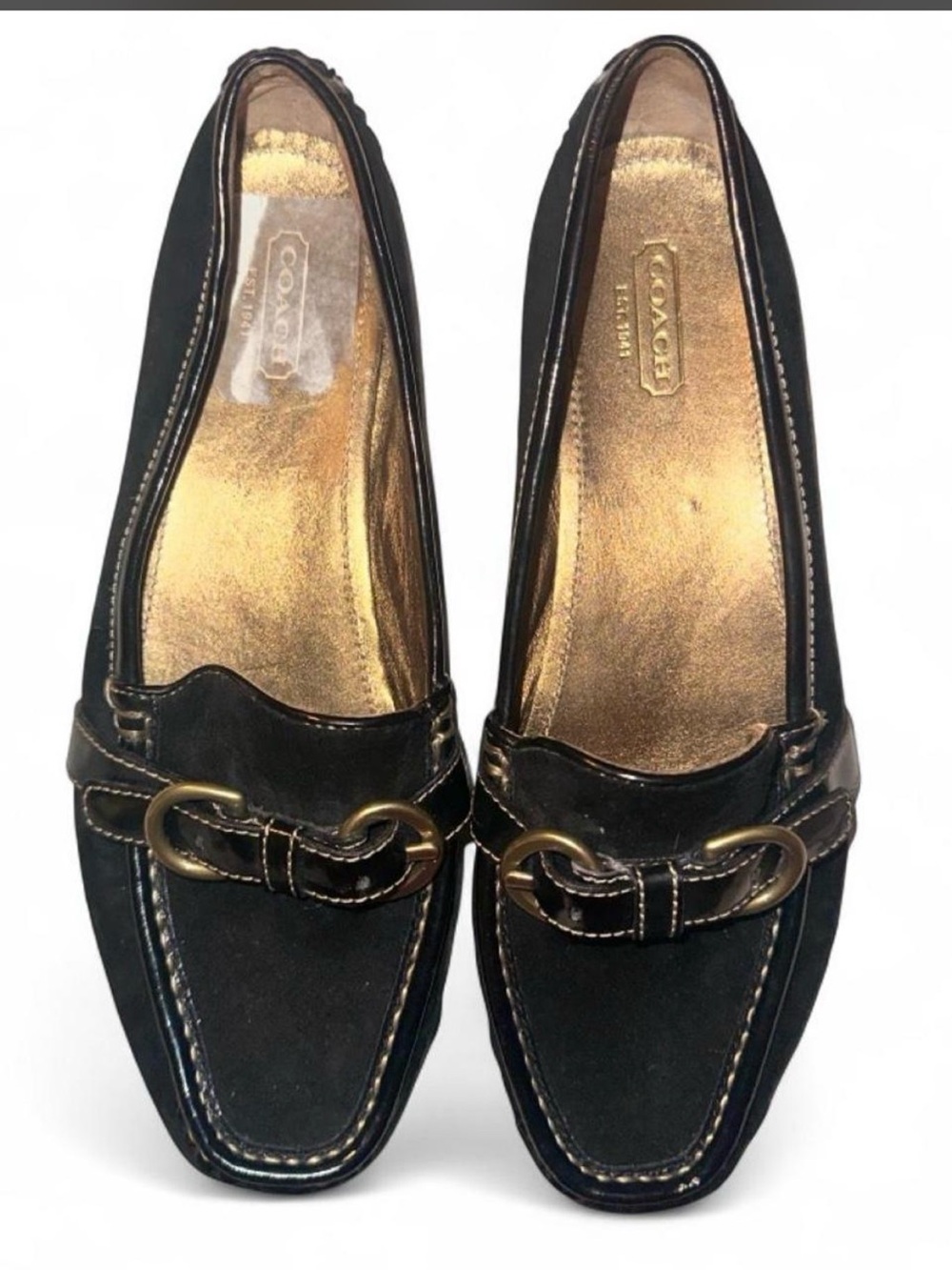 Vintage Coach Sharin Driving Loafers Suede